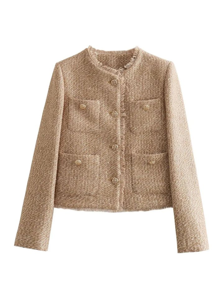 Clara | Short Tweed Blazer Spring Jacket with Buttons