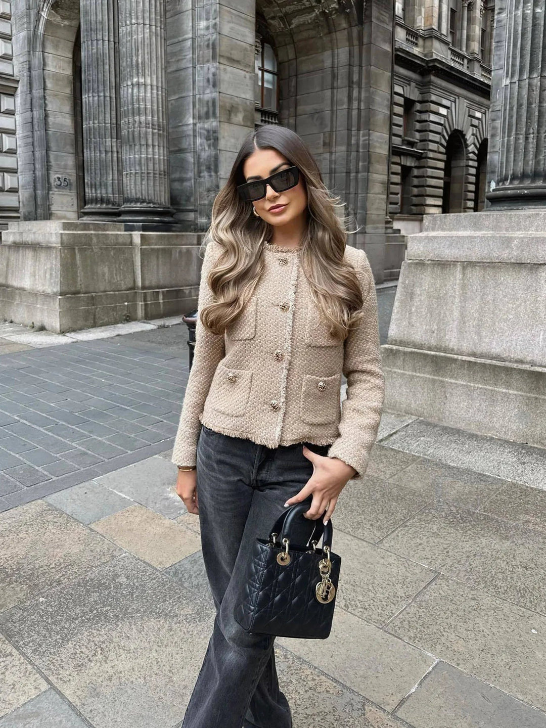 Clara | Short Tweed Blazer Spring Jacket with Buttons