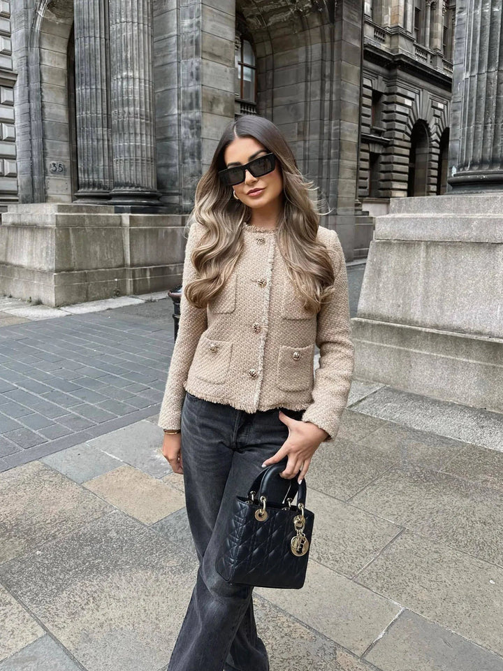 Clara | Short Tweed Blazer Spring Jacket with Buttons