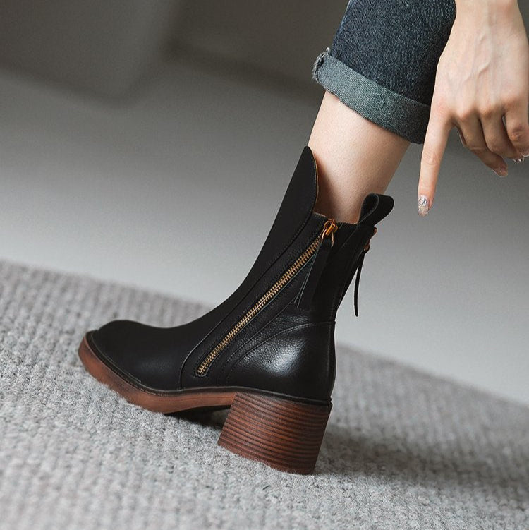 Selene | Block Heels Ankle Boots