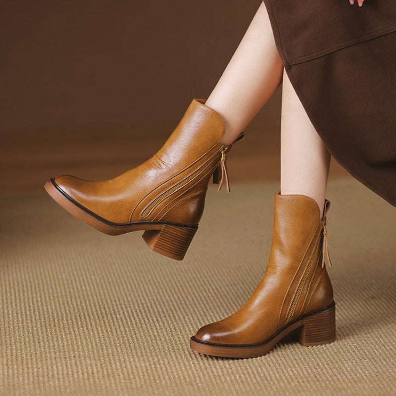 Selene | Block Heels Ankle Boots