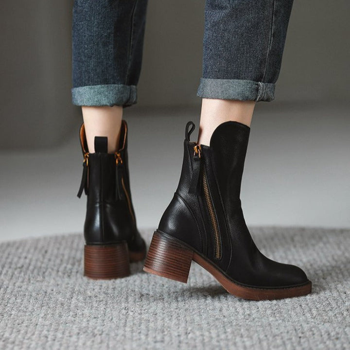 Selene | Block Heels Ankle Boots