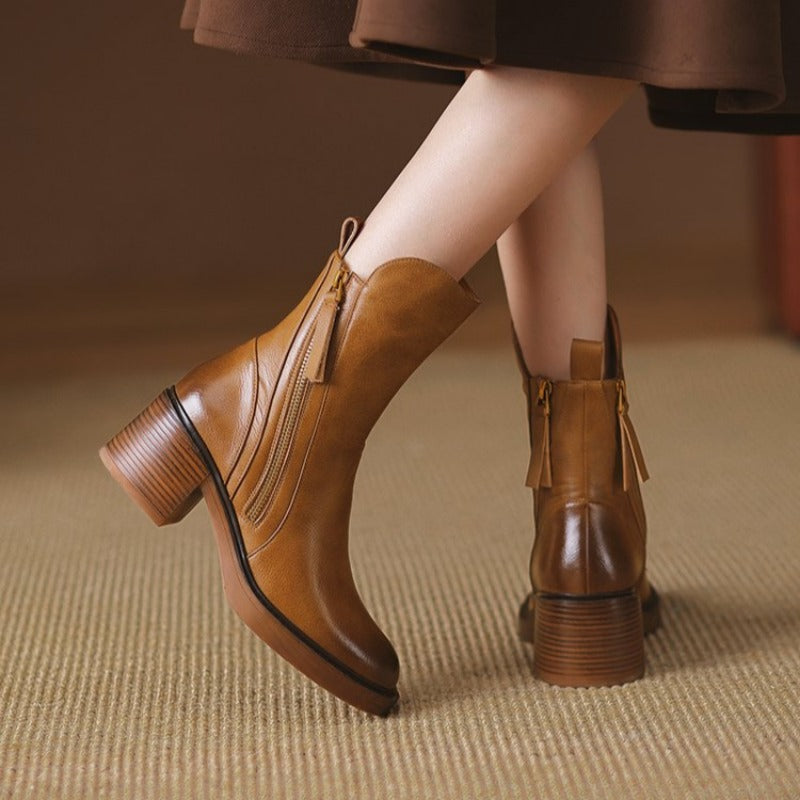 Selene | Block Heels Ankle Boots