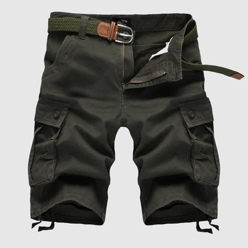 Roberto | Belted Button Cargo Shorts