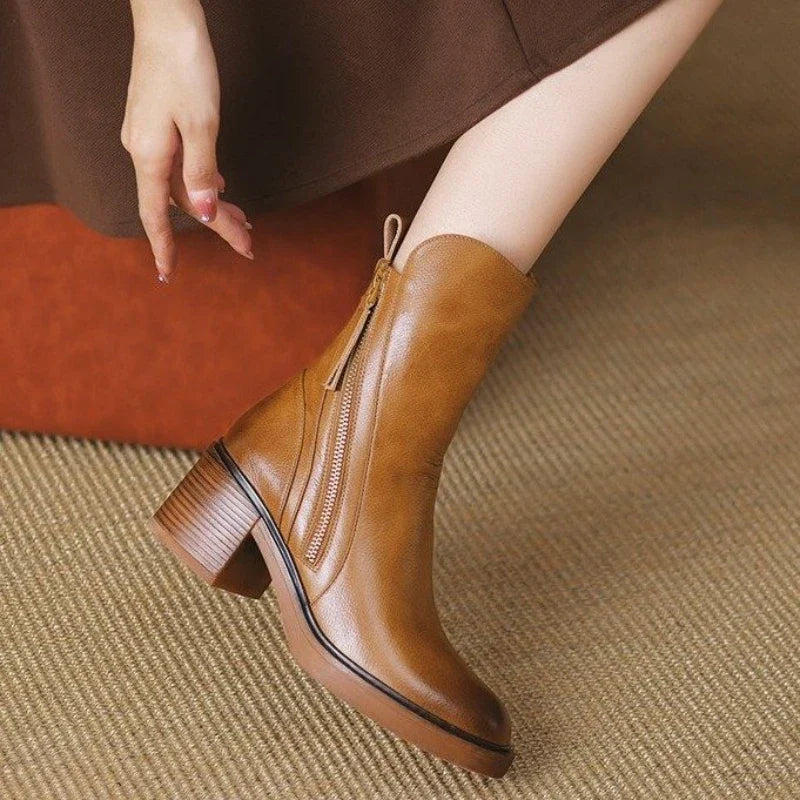 Selene | Block Heels Ankle Boots