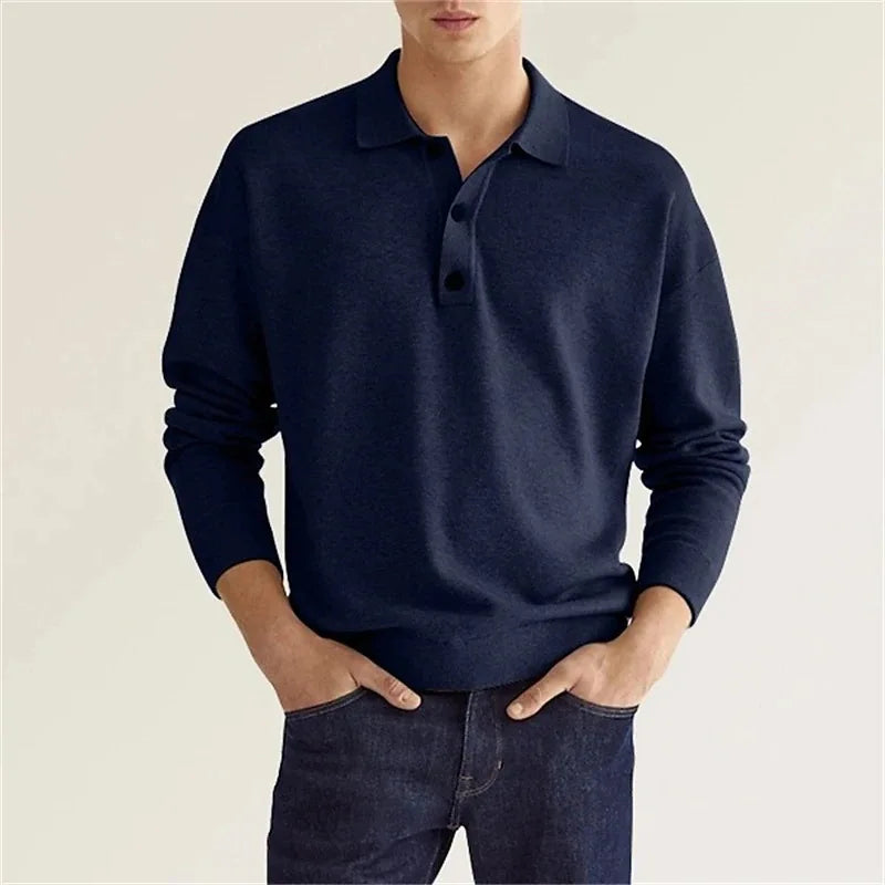 Clyde | Men’s Long Sleeve Casual Polo Shirt