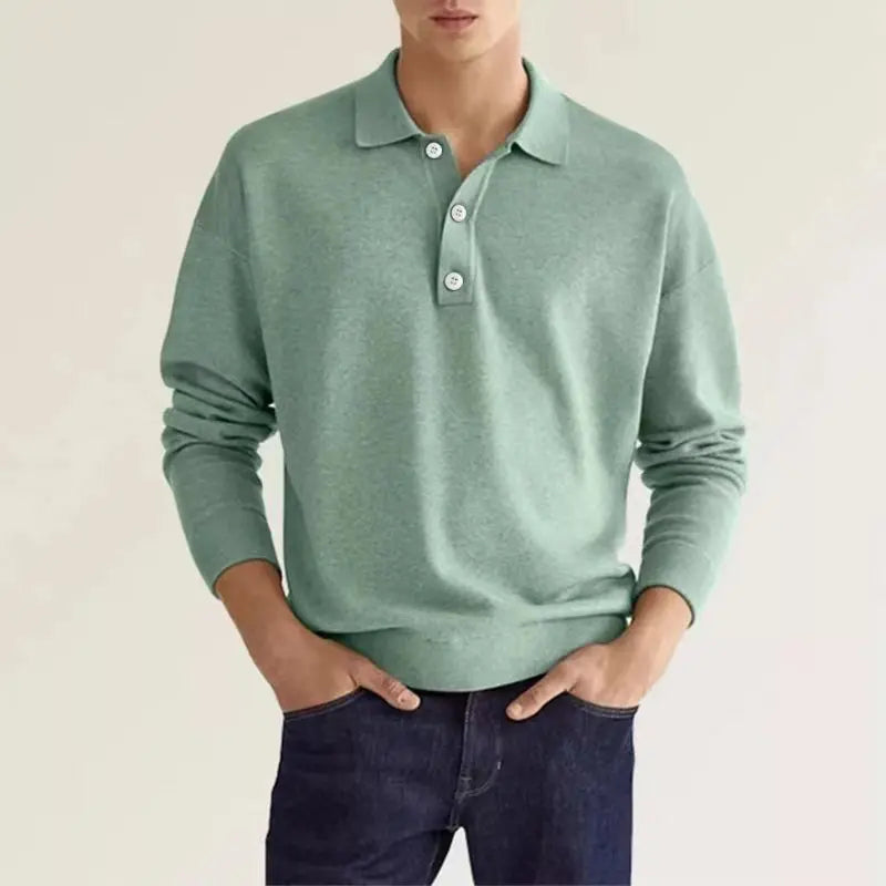 Clyde | Men’s Long Sleeve Casual Polo Shirt