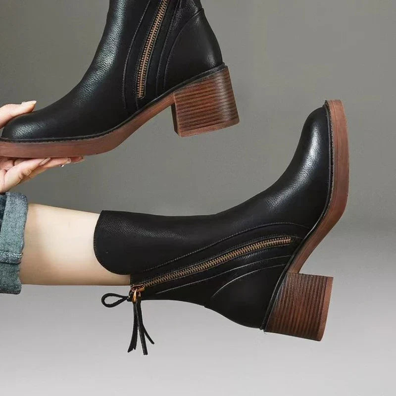 Selene | Block Heels Ankle Boots