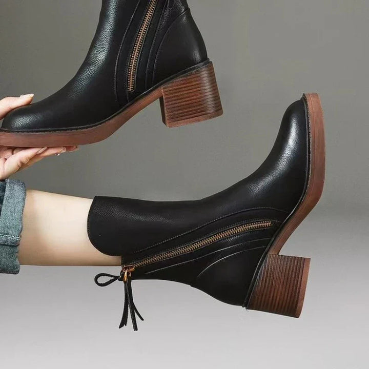 Selene | Block Heels Ankle Boots