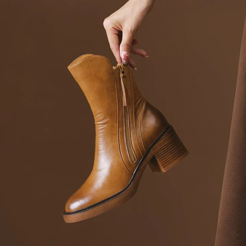 Selene | Block Heels Ankle Boots