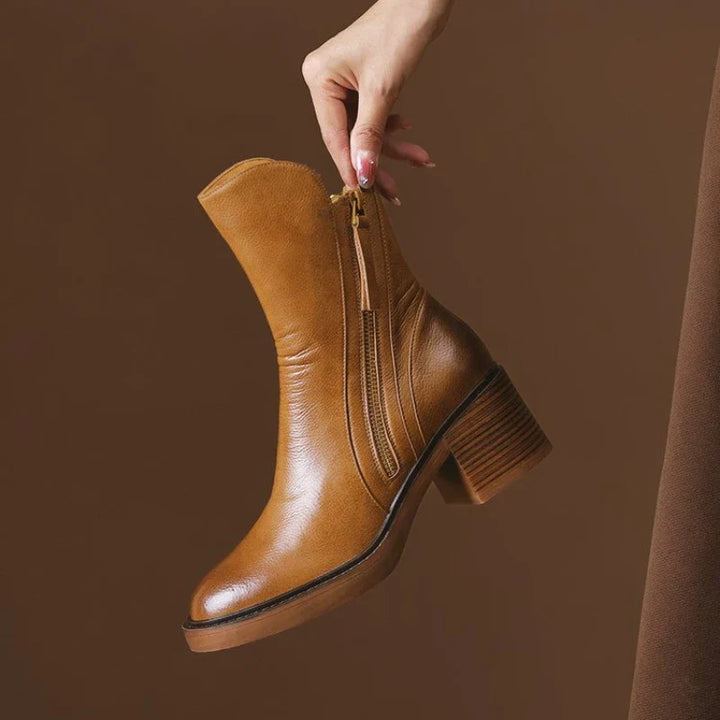 Selene | Block Heels Ankle Boots
