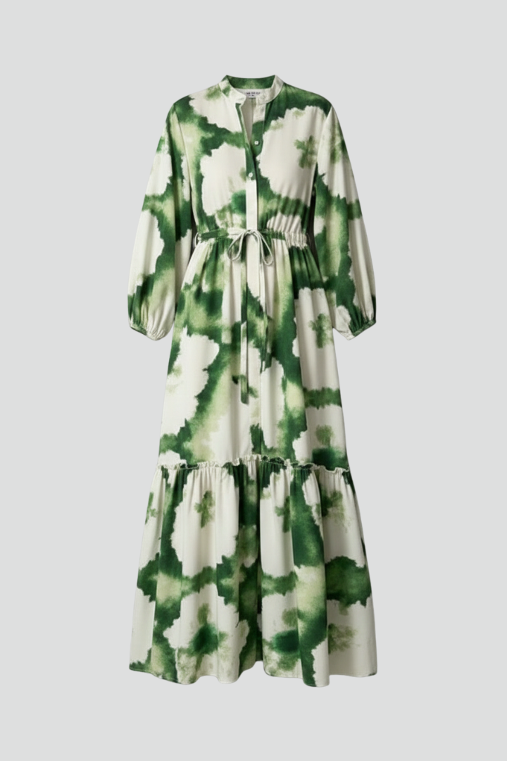 Spruce | Chic V-Neck and Long Sleeves Maxi Dress